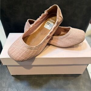 Toms Pink Textured Ballet Flats